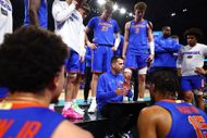 Florida Gators during the first half in the Final Four game. (Image via Getty)